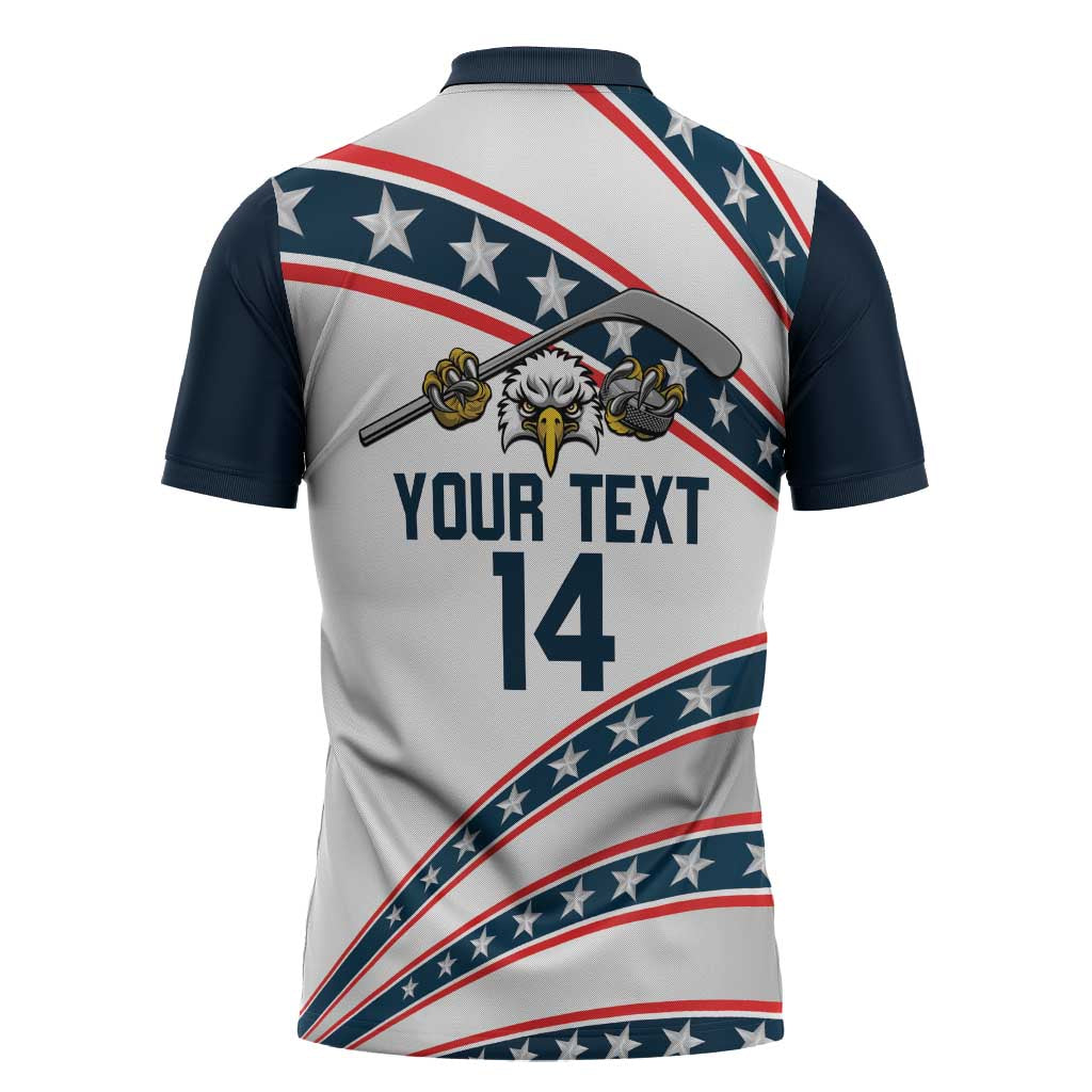 Custom Hockey United States 250th Anniversary Zipper Polo Shirt USA Semiquincentennial We The People