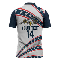 Custom Hockey United States 250th Anniversary Zipper Polo Shirt USA Semiquincentennial We The People
