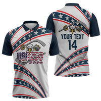 Custom Hockey United States 250th Anniversary Zipper Polo Shirt USA Semiquincentennial We The People