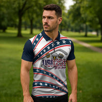 Custom Hockey United States 250th Anniversary Zipper Polo Shirt USA Semiquincentennial We The People
