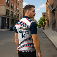 Custom Hockey United States 250th Anniversary Zipper Polo Shirt USA Semiquincentennial We The People