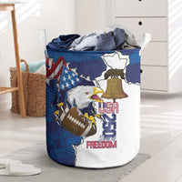Football United States 250th Anniversary Laundry Basket USA Flag Eagle Liberty Bell