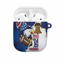 Football United States 250th Anniversary AirPods Case USA Flag Eagle Liberty Bell