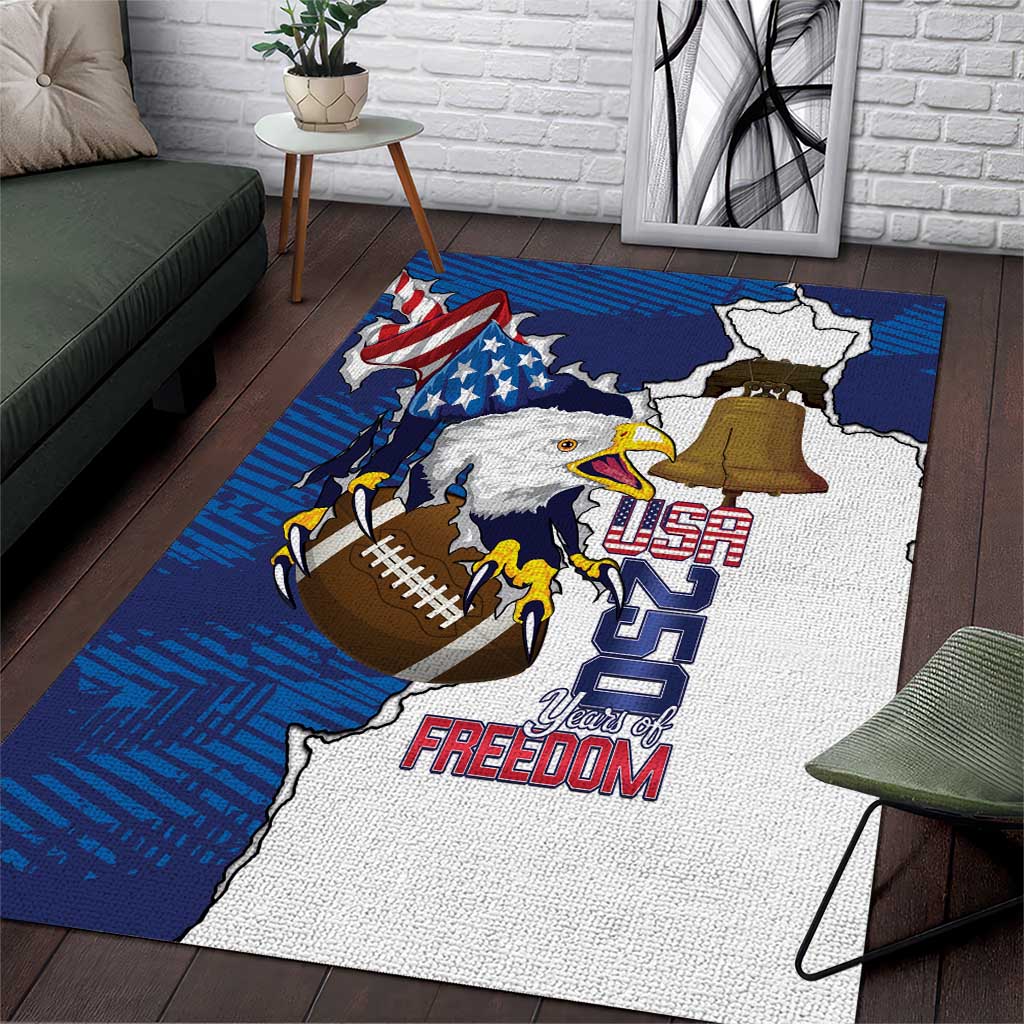 Football United States 250th Anniversary Area Rug USA Flag Eagle Liberty Bell