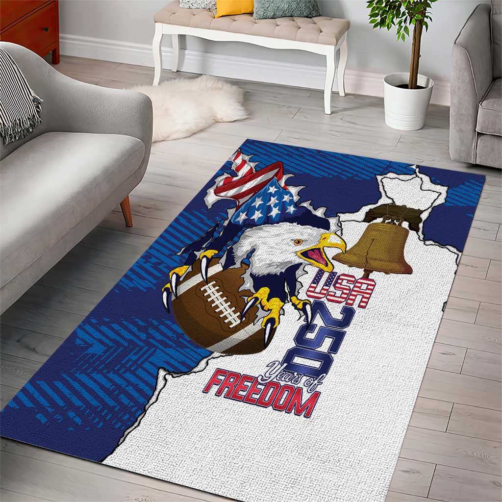 Football United States 250th Anniversary Area Rug USA Flag Eagle Liberty Bell