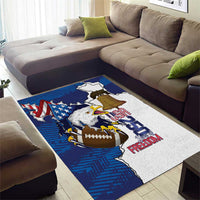 Football United States 250th Anniversary Area Rug USA Flag Eagle Liberty Bell