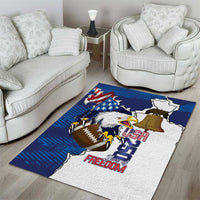 Football United States 250th Anniversary Area Rug USA Flag Eagle Liberty Bell