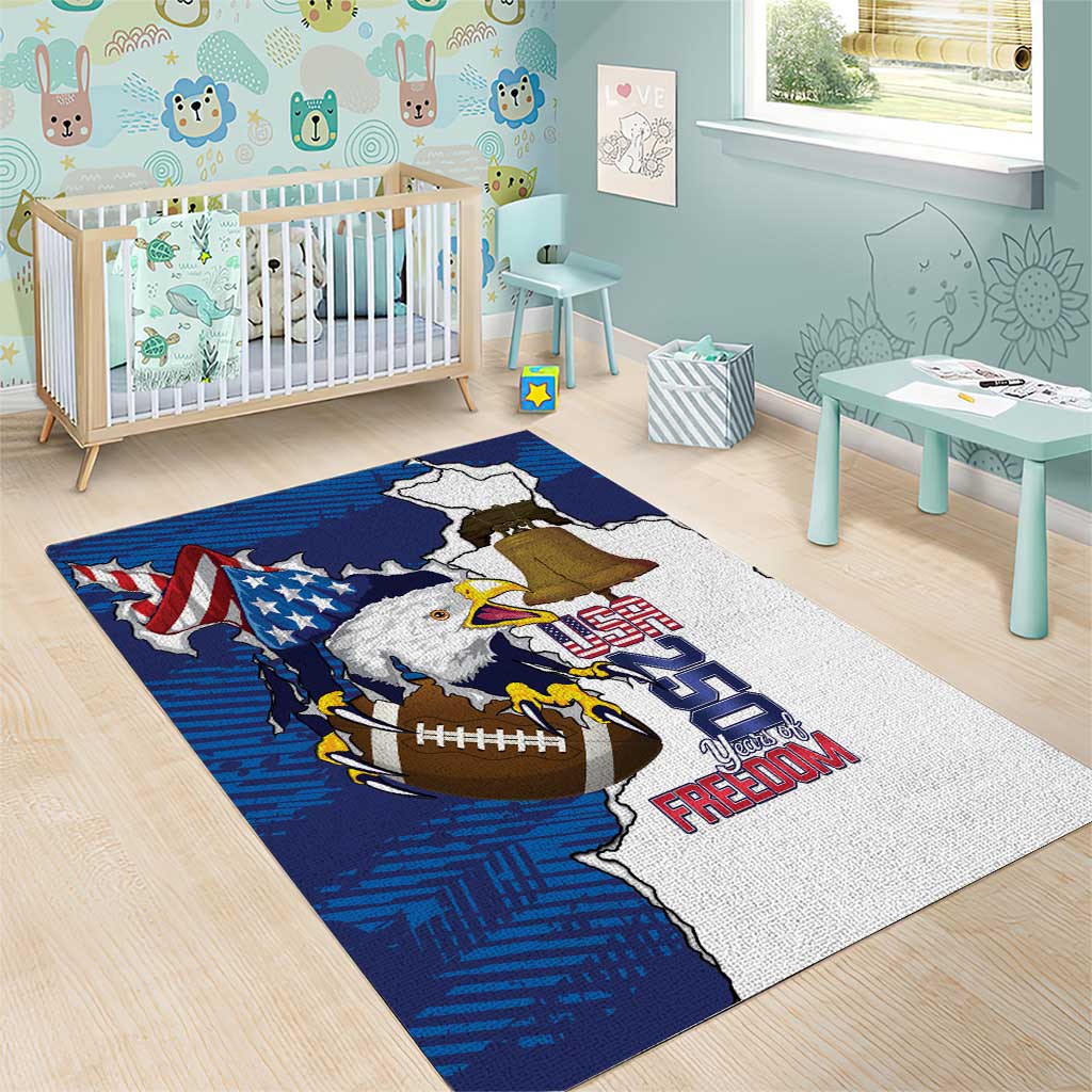 Football United States 250th Anniversary Area Rug USA Flag Eagle Liberty Bell