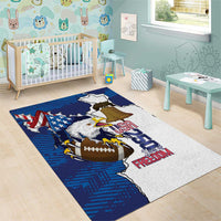 Football United States 250th Anniversary Area Rug USA Flag Eagle Liberty Bell
