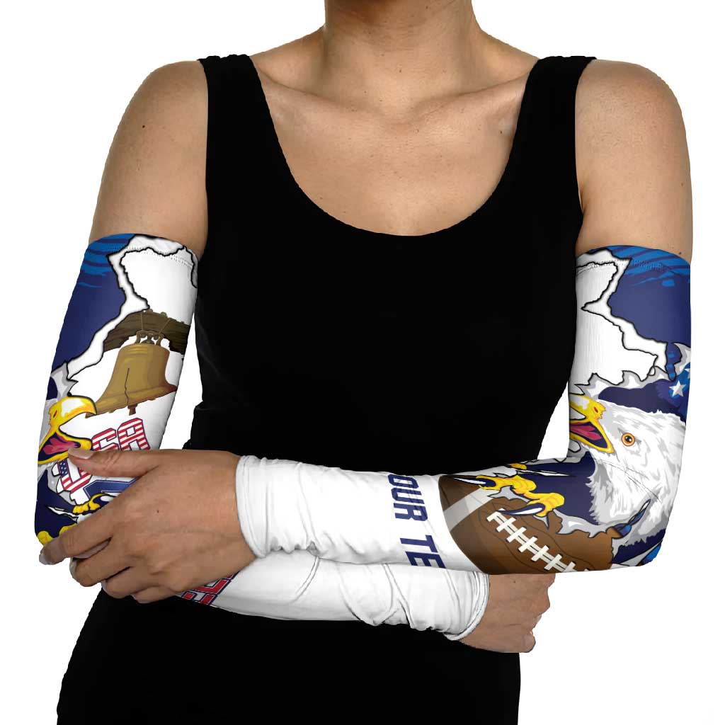Personalized Football United States 250th Anniversary Arm Sleeves USA Flag Eagle Liberty Bell