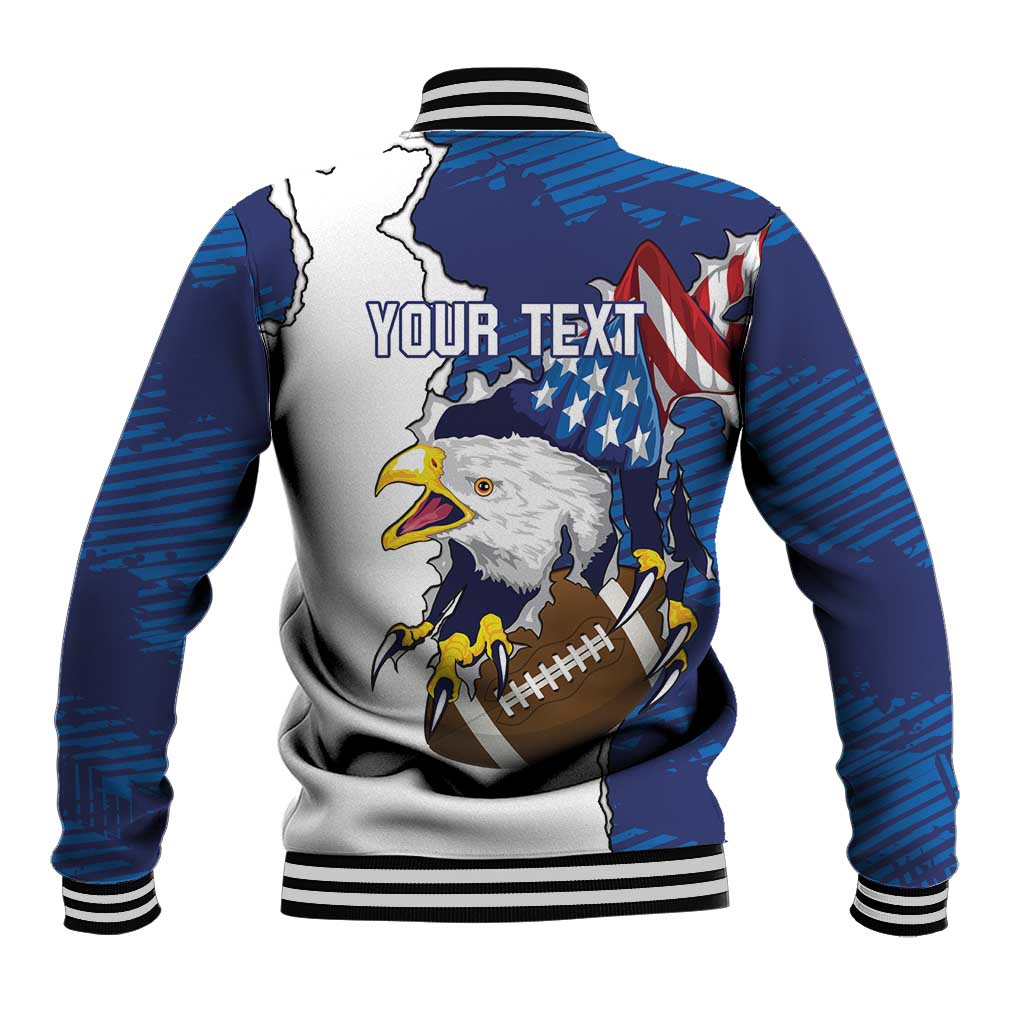 Personalized Football United States 250th Anniversary Baseball Jacket USA Flag Eagle Liberty Bell