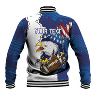 Personalized Football United States 250th Anniversary Baseball Jacket USA Flag Eagle Liberty Bell