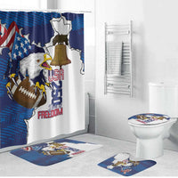 Football United States 250th Anniversary Bathroom Set USA Flag Eagle Liberty Bell