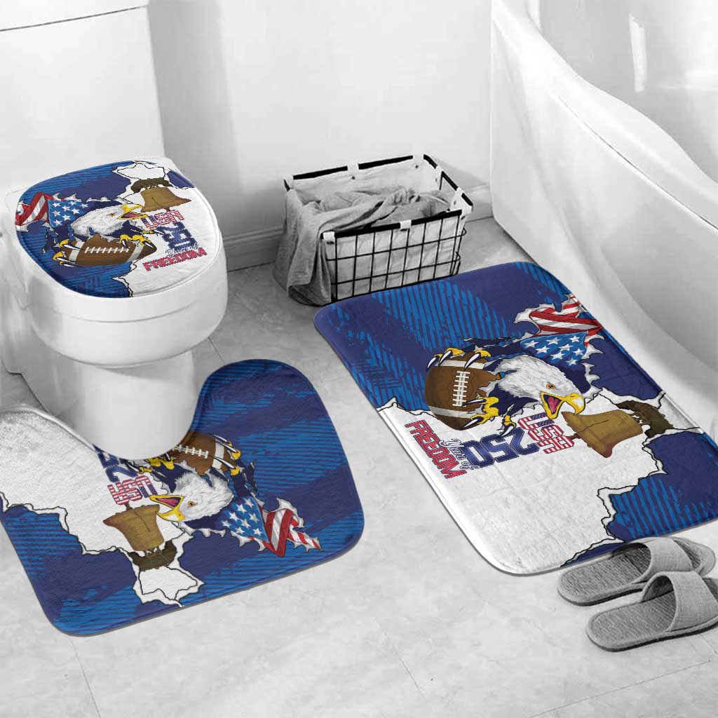 Football United States 250th Anniversary Bathroom Set USA Flag Eagle Liberty Bell