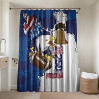 Football United States 250th Anniversary Bathroom Set USA Flag Eagle Liberty Bell