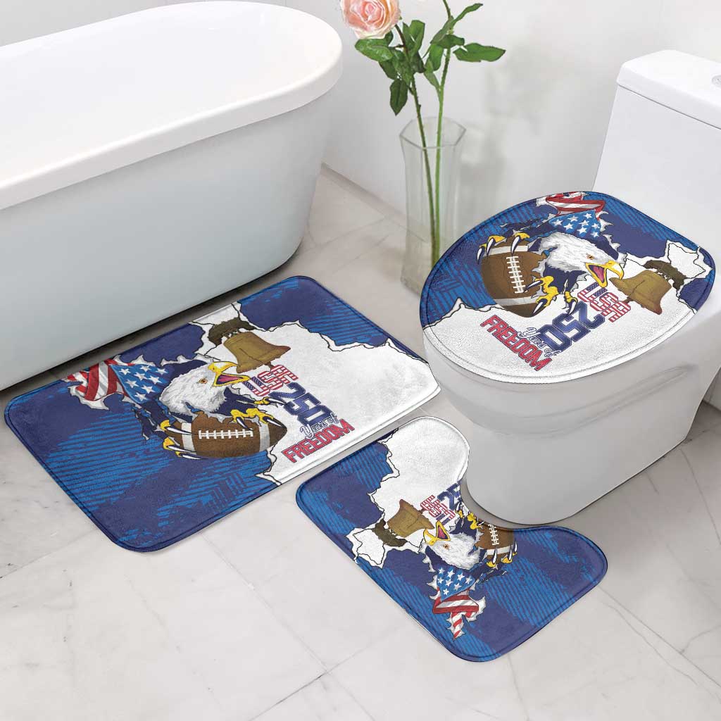 Football United States 250th Anniversary Bathroom Set USA Flag Eagle Liberty Bell