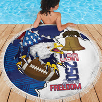 Football United States 250th Anniversary Beach Blanket USA Flag Eagle Liberty Bell