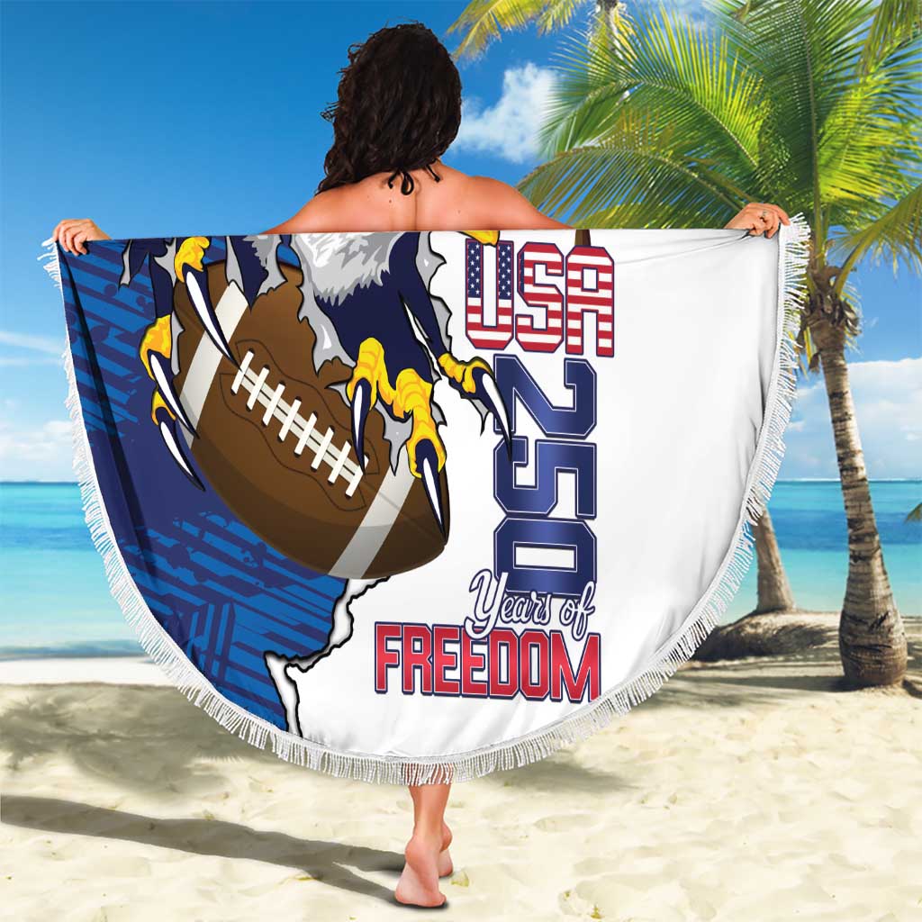 Football United States 250th Anniversary Beach Blanket USA Flag Eagle Liberty Bell