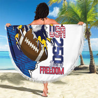 Football United States 250th Anniversary Beach Blanket USA Flag Eagle Liberty Bell