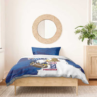 Football United States 250th Anniversary Bedding Set USA Flag Eagle Liberty Bell