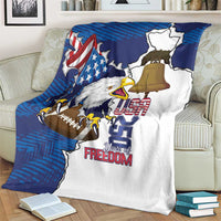 Football United States 250th Anniversary Blanket USA Flag Eagle Liberty Bell