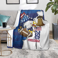 Football United States 250th Anniversary Blanket USA Flag Eagle Liberty Bell