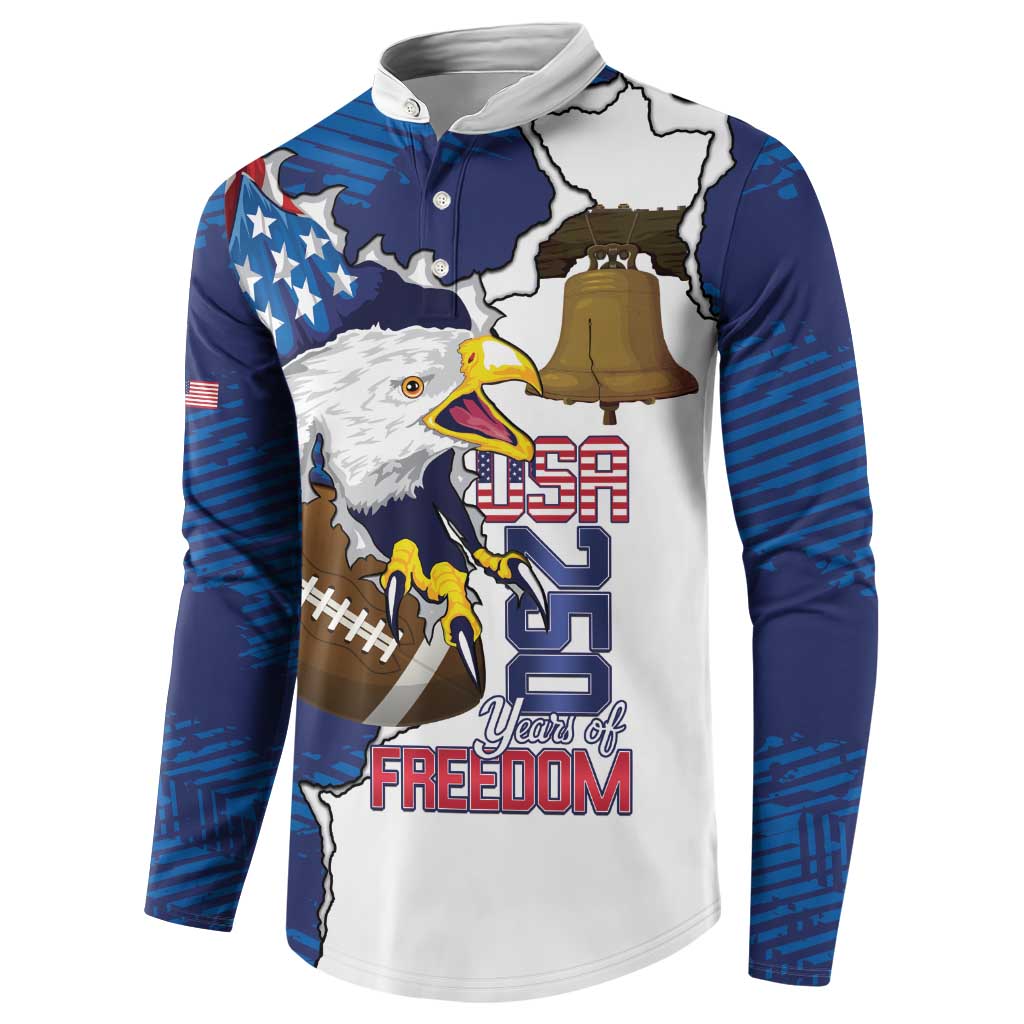 Personalized Football United States 250th Anniversary Button Sweatshirt USA Flag Eagle Liberty Bell