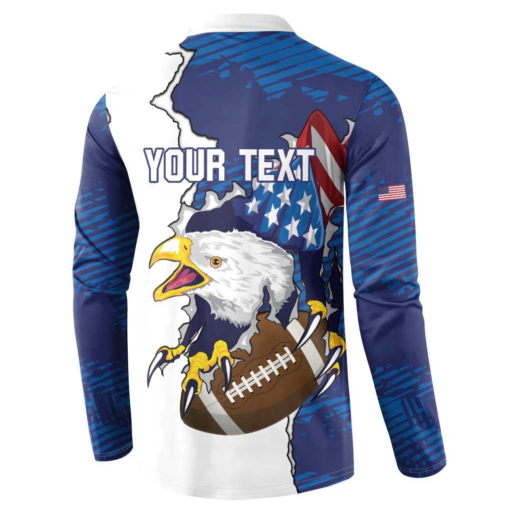 Personalized Football United States 250th Anniversary Button Sweatshirt USA Flag Eagle Liberty Bell