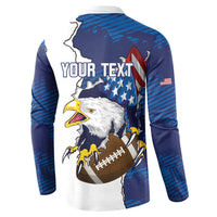 Personalized Football United States 250th Anniversary Button Sweatshirt USA Flag Eagle Liberty Bell