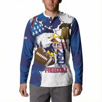 Personalized Football United States 250th Anniversary Button Sweatshirt USA Flag Eagle Liberty Bell