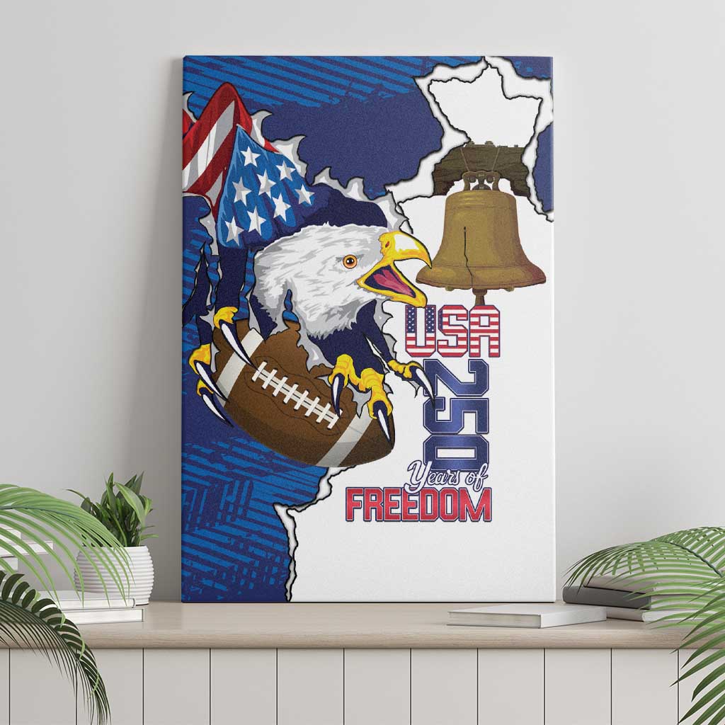 Football United States 250th Anniversary Canvas Wall Art USA Flag Eagle Liberty Bell