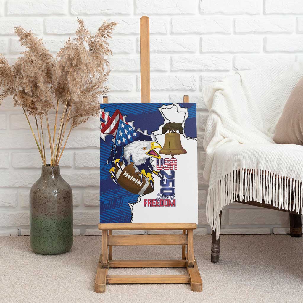 Football United States 250th Anniversary Canvas Wall Art USA Flag Eagle Liberty Bell