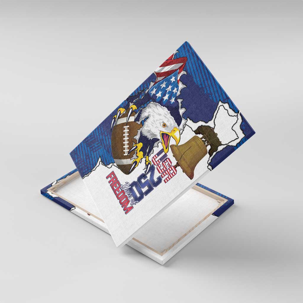 Football United States 250th Anniversary Canvas Wall Art USA Flag Eagle Liberty Bell