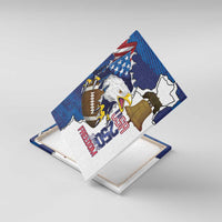 Football United States 250th Anniversary Canvas Wall Art USA Flag Eagle Liberty Bell