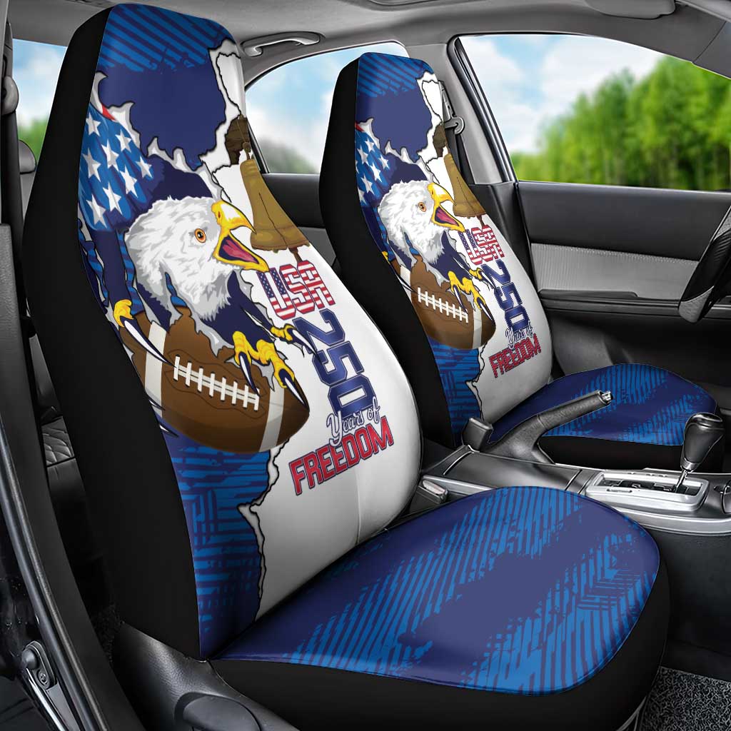 Football United States 250th Anniversary Car Seat Cover USA Flag Eagle Liberty Bell