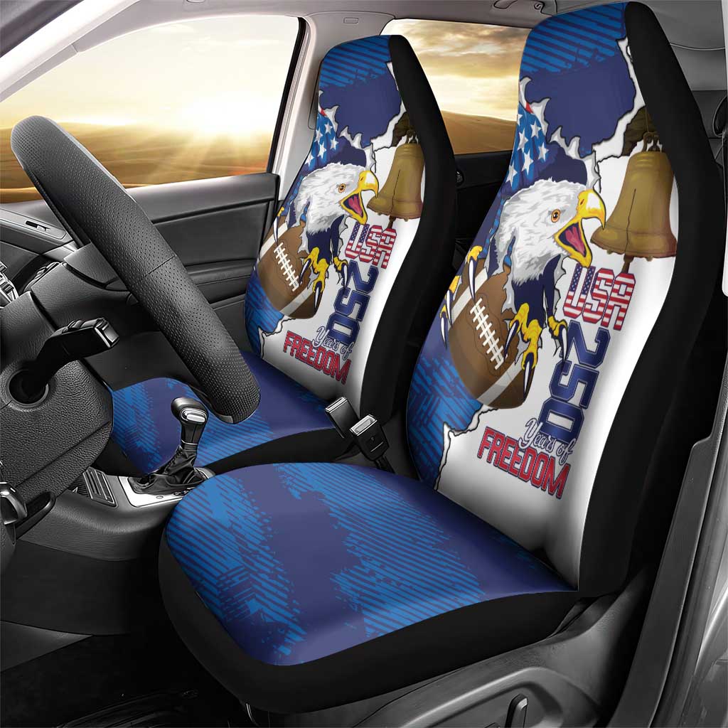 Football United States 250th Anniversary Car Seat Cover USA Flag Eagle Liberty Bell