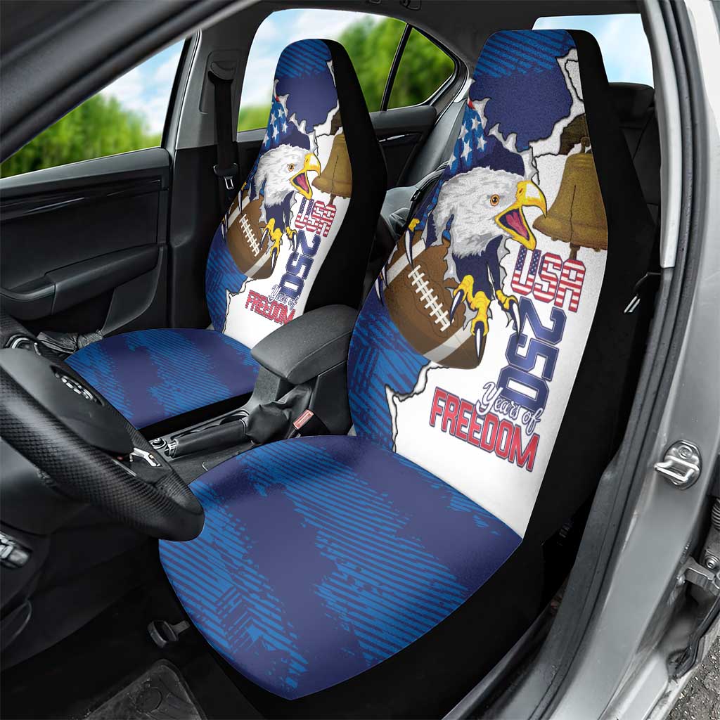 Football United States 250th Anniversary Car Seat Cover USA Flag Eagle Liberty Bell