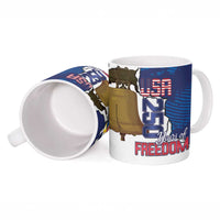 Personalized Football United States 250th Anniversary Ceramic Mug USA Flag Eagle Liberty Bell