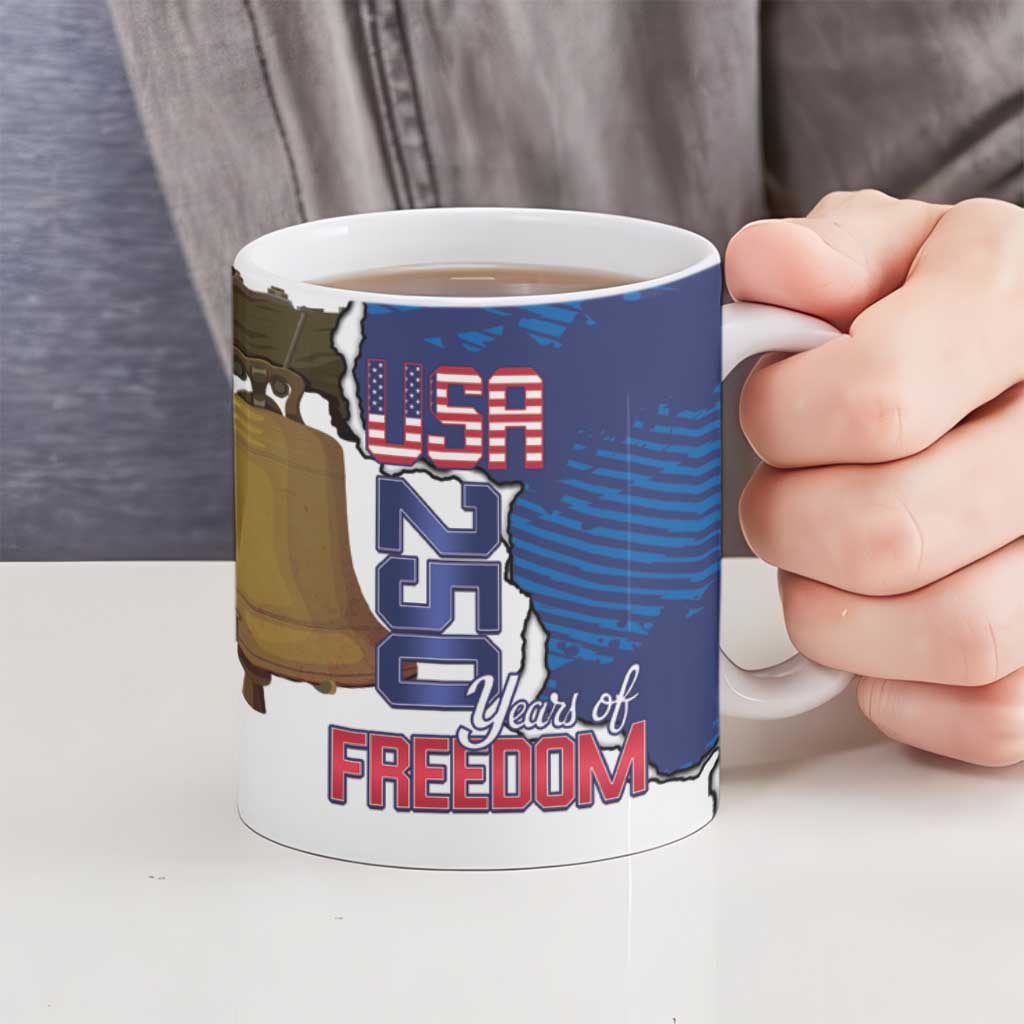 Personalized Football United States 250th Anniversary Ceramic Mug USA Flag Eagle Liberty Bell