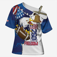 Personalized Football United States 250th Anniversary Cross Shoulder Shirt USA Flag Eagle Liberty Bell