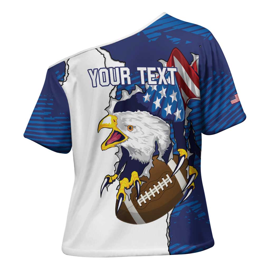 Personalized Football United States 250th Anniversary Cross Shoulder Shirt USA Flag Eagle Liberty Bell