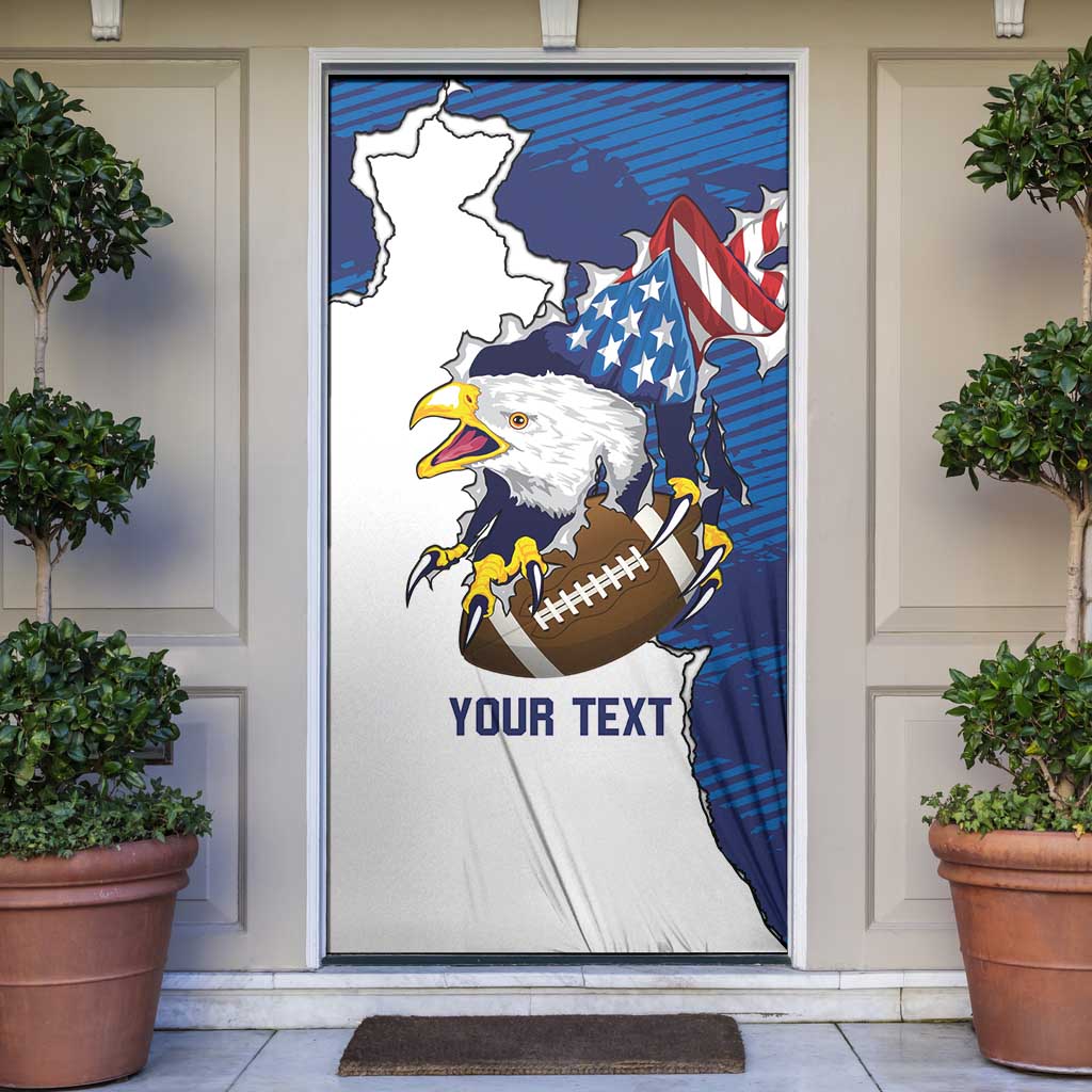 Personalized Football United States 250th Anniversary Door Cover USA Flag Eagle Liberty Bell