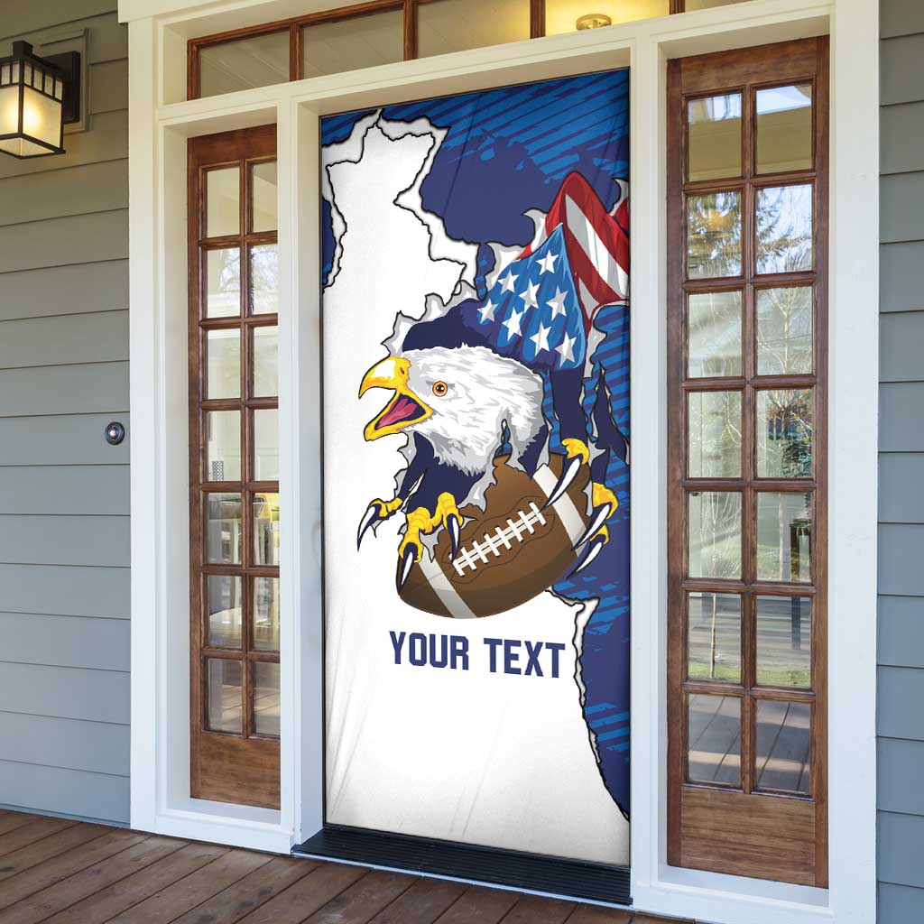 Personalized Football United States 250th Anniversary Door Cover USA Flag Eagle Liberty Bell