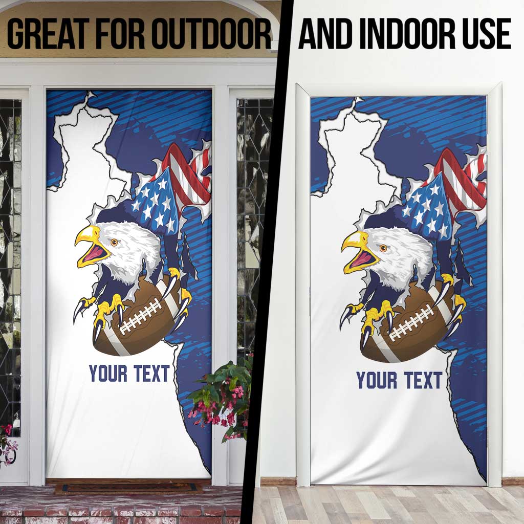 Personalized Football United States 250th Anniversary Door Cover USA Flag Eagle Liberty Bell