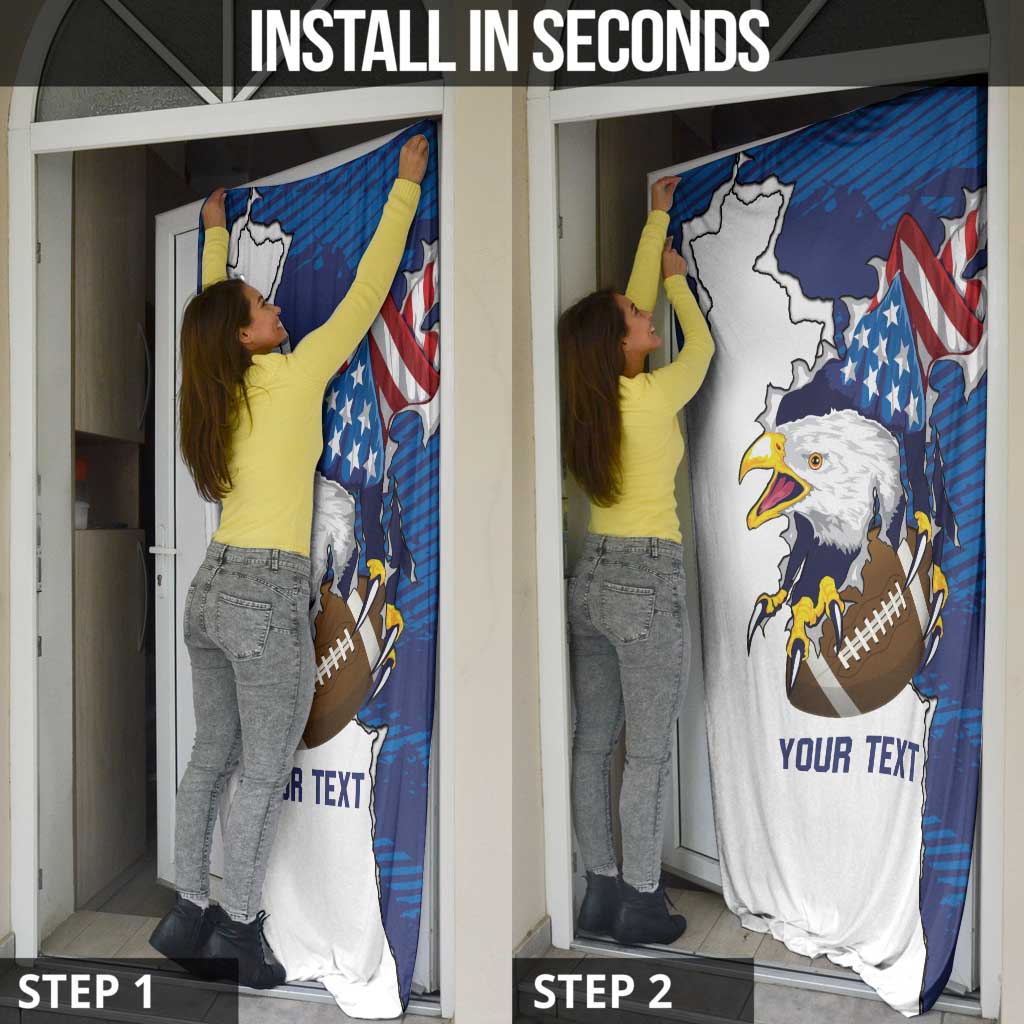 Personalized Football United States 250th Anniversary Door Cover USA Flag Eagle Liberty Bell