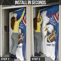 Personalized Football United States 250th Anniversary Door Cover USA Flag Eagle Liberty Bell