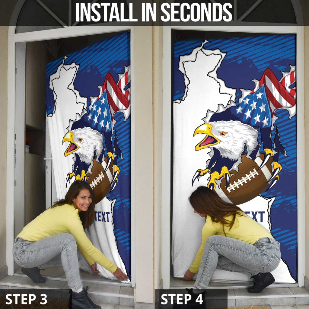 Personalized Football United States 250th Anniversary Door Cover USA Flag Eagle Liberty Bell