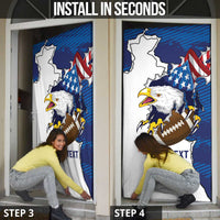 Personalized Football United States 250th Anniversary Door Cover USA Flag Eagle Liberty Bell