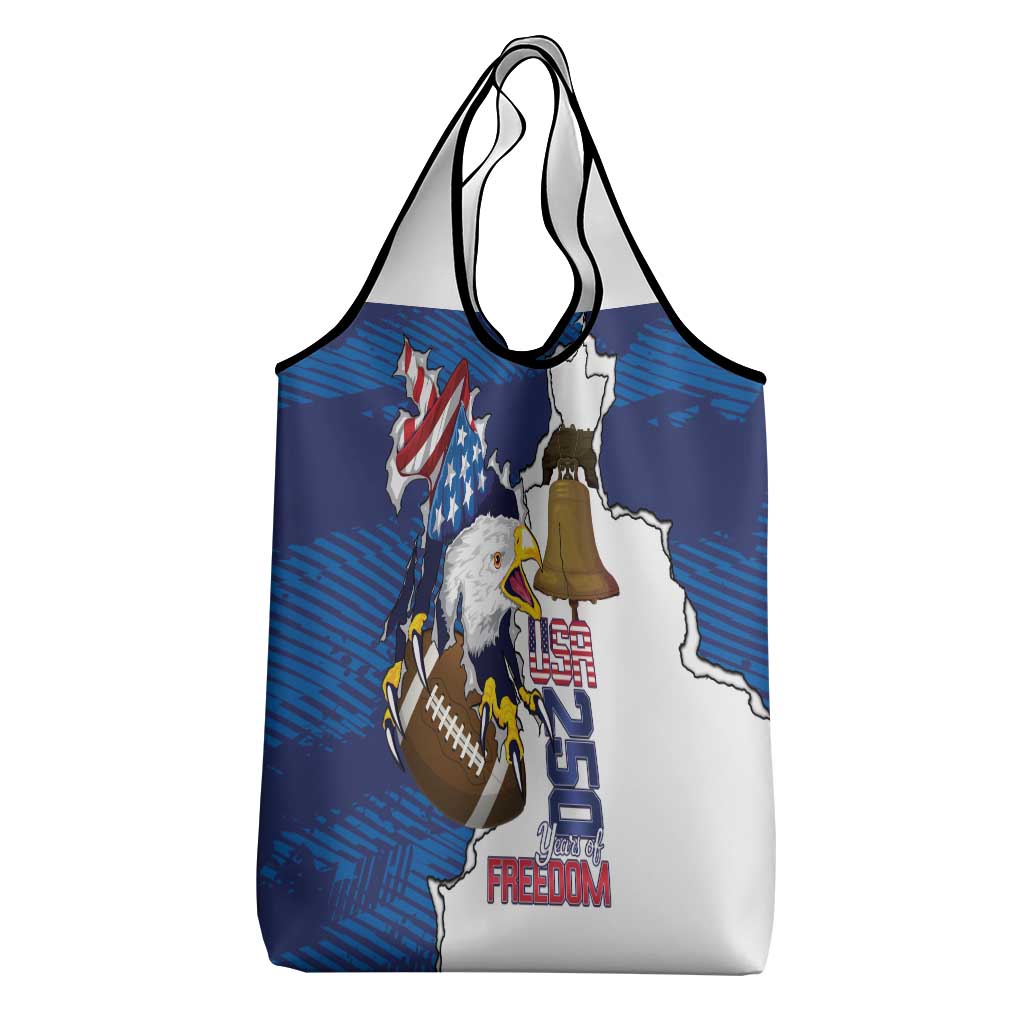 Football United States 250th Anniversary Grocery Bag USA Flag Eagle Liberty Bell