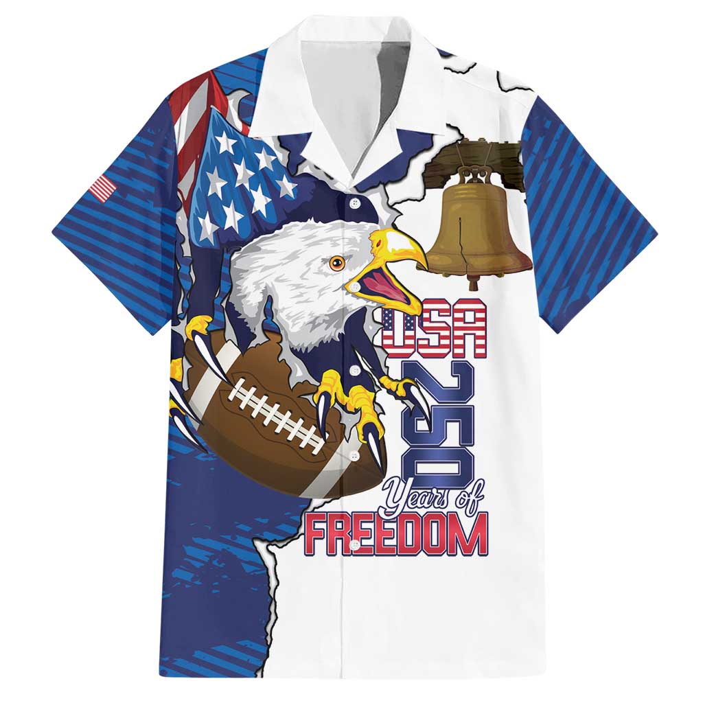 Personalized Football United States 250th Anniversary Hawaiian Shirt USA Flag Eagle Liberty Bell